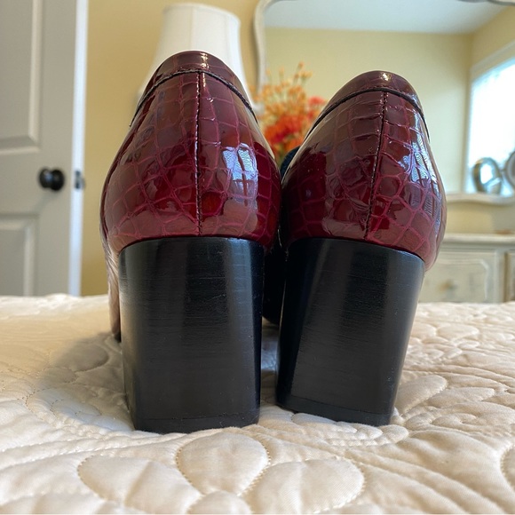 & Other stories red patent croc heeled loafers - Picture 5 of 6